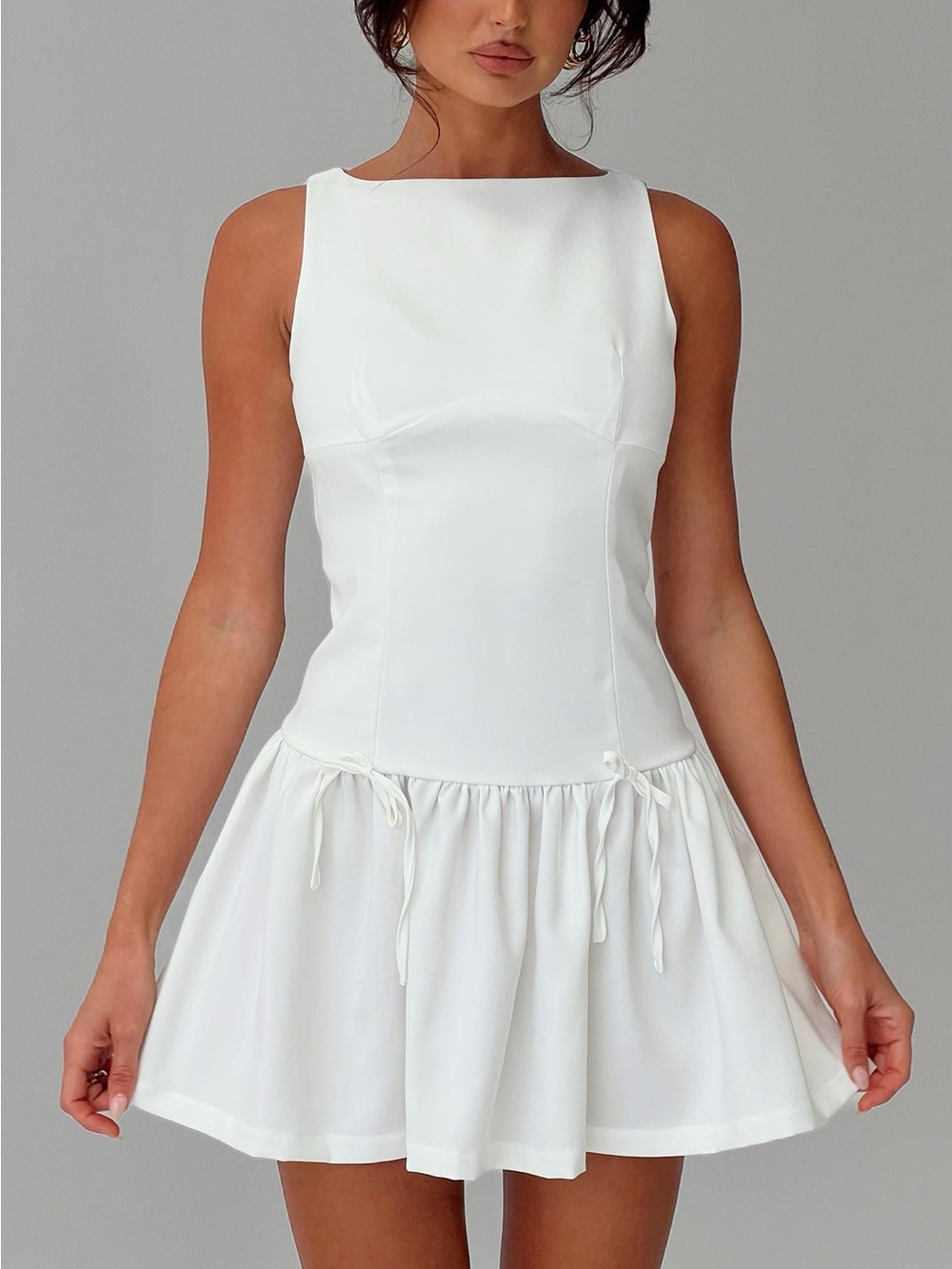 Coquette Elegant Millenne Princess Polly White Mini Dress with Bows